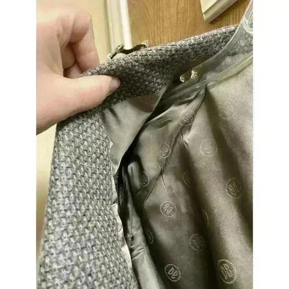 Donald Brooks Men's Herringbone Gray Virgin Wool Suit Blazer With Pockets - Picture 14 of 14